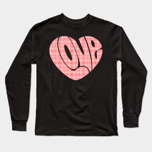 Love word in a heart shape simple cute design for valentines day cute pink Long Sleeve T-Shirt